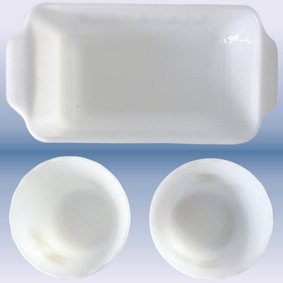 MCM Vintage Fire King Milk Glass Anchor Hocking Loaf & Custard Dish -  CIRCA 60s - Picture 7 of 16